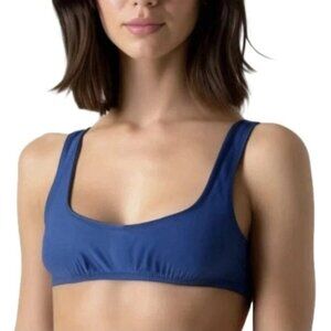 NWT J. Crew Blue Heritage Scoop Neck Bikini Top Women's M Lined Adjustable BX611
